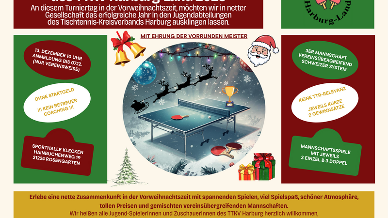 1. Jugend-Weihnachts-Tischtennisturnier des TTKV Harburg-Land 2025