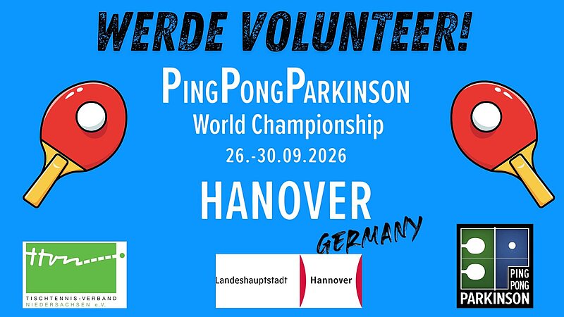 PingPongParkinson WM 2026 in Hannover: Werde Volunteer!